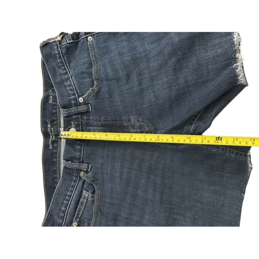 Banana Republic Traveler Shorts Mens 32 Dark Blue Excellent Slim‎ Fit Cut Off
